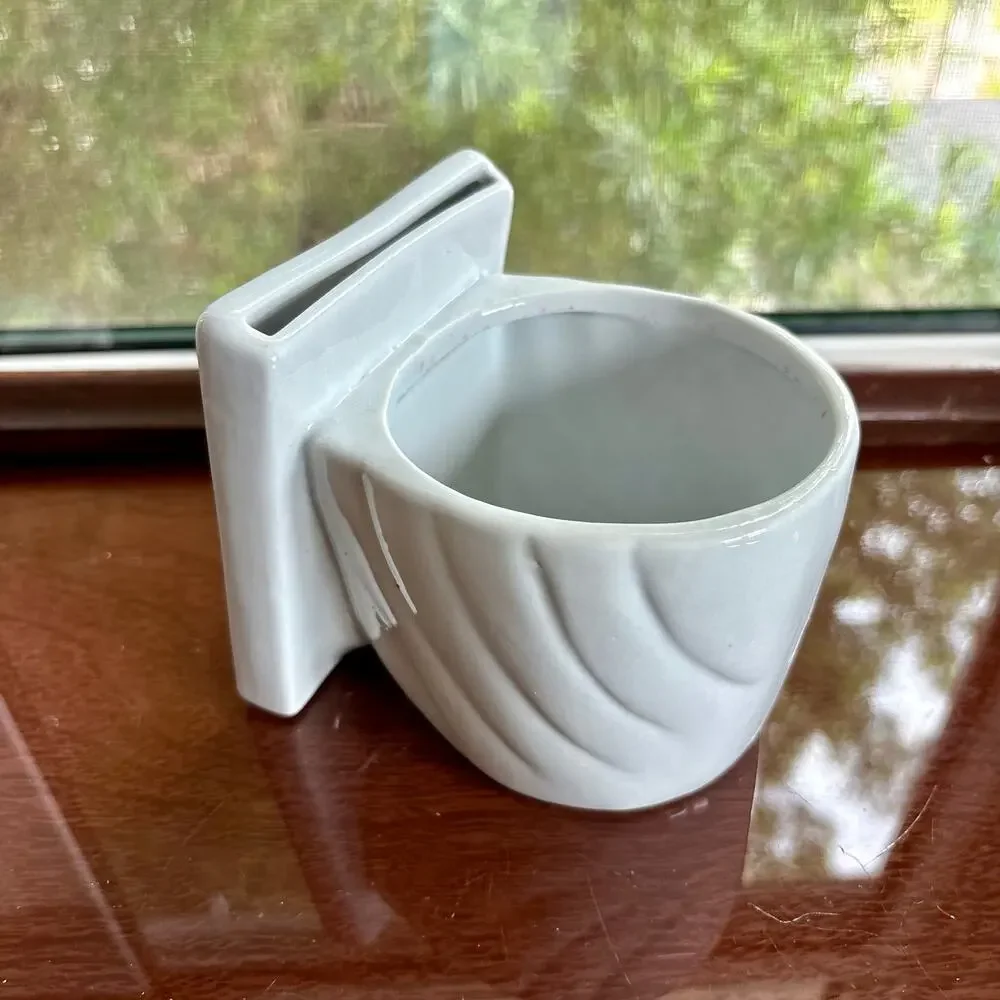 Vintage 1991 Geerlings Ceramic Planter Picture Frame Pink Bow